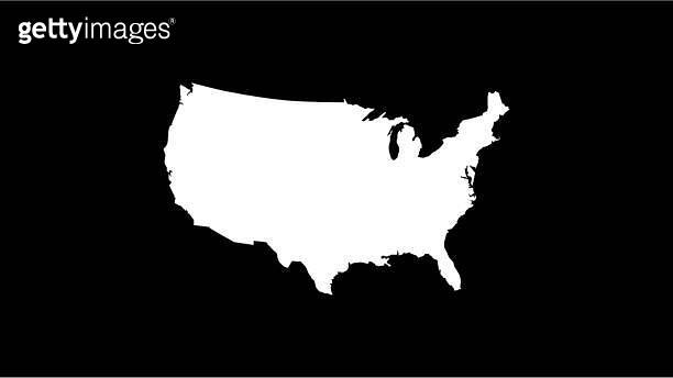 Simple United States white map - 1181191700 