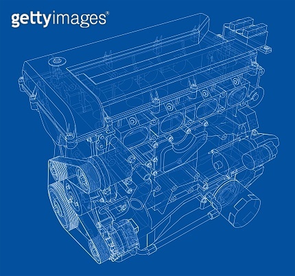 Engine sketch. Vector rendering of 3d 이미지 (1132020756) - 게티이미지뱅크