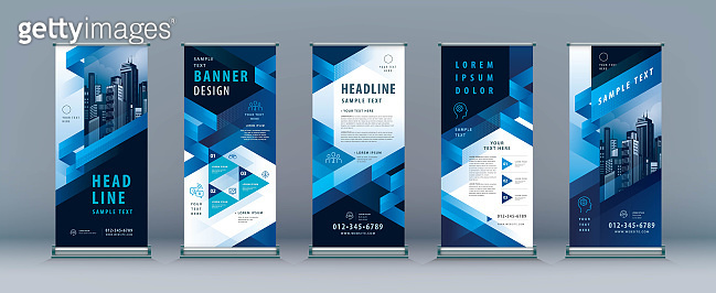 Business Roll Up Set. Standee Design. Banner Template, Abstract ...
