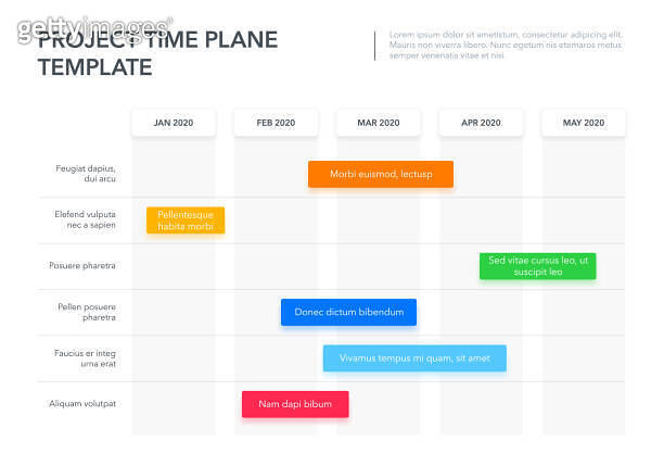Modern business project time plan template with project tasks in time ...