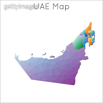 Low Poly map of UAE. (1194481555) - 게티이미지뱅크