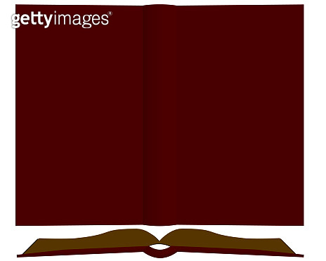 Vector illustration of an open book with a blank cover. Top view and