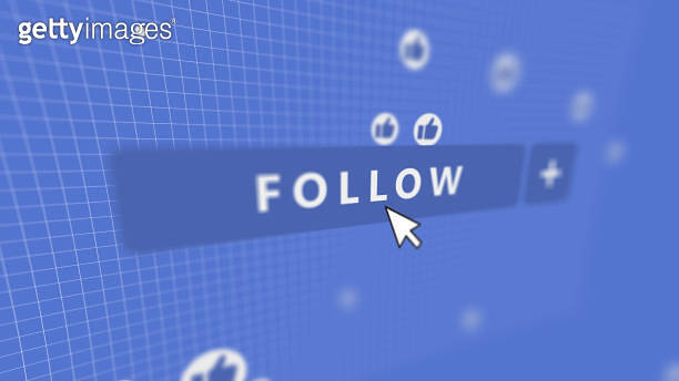 Social Media Follow Button Mouse Pointer 이미지 (1163330762) - 게티이미지뱅크