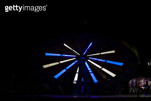 Luminous movement of a mechanical game known as roulette giving fun to ...