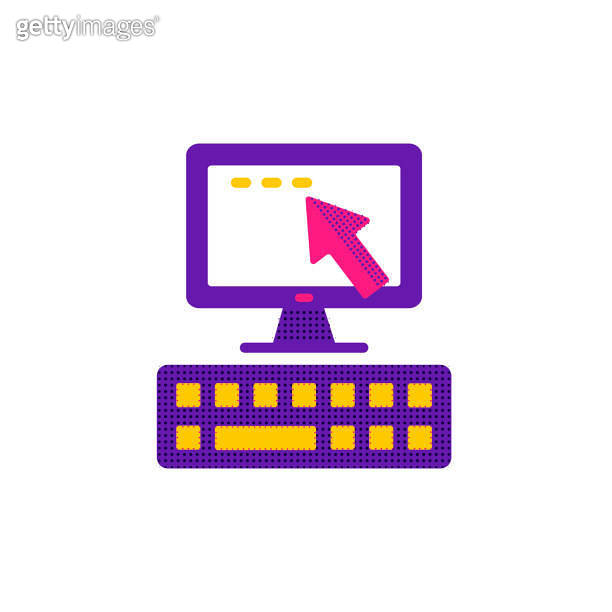 Vector click icon. Computer and mouse cursor. 이미지 (1163526377) - 게티이미지뱅크