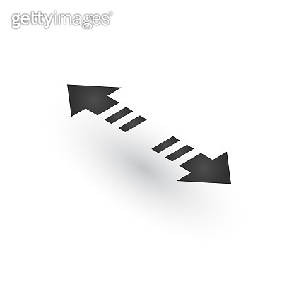 Directional 3d dashed two opposite directions stretch Arrows icon with ...