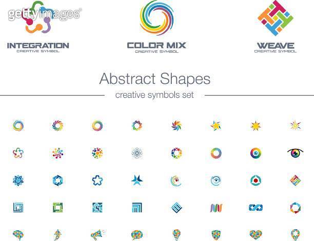 Abstract connections creative symbols set. 이미지 (1175649495) - 게티이미지뱅크