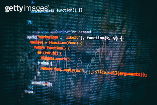 Web programming functions on laptop on laptop. IT business. Python code ...