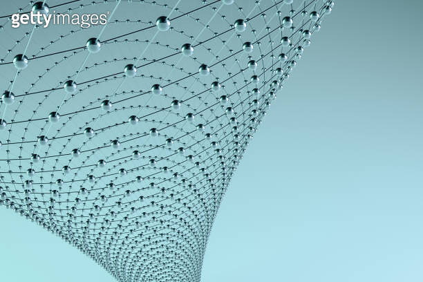 3D Abstract Structure, Global digital mesh network, Molecule ...