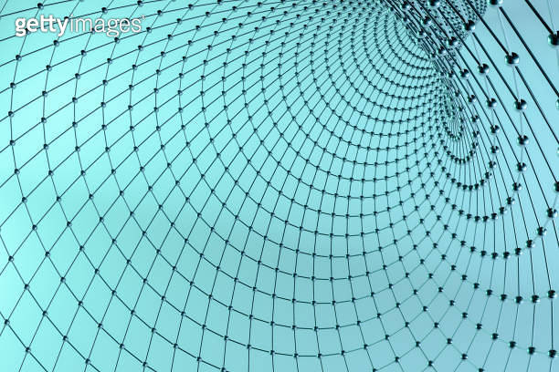 3D Abstract Structure, Global digital mesh network, Molecule ...