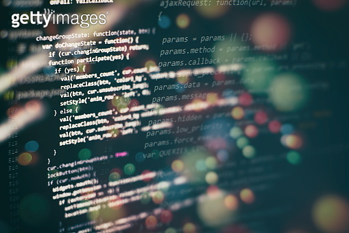 Closeup developing programming and coding technologies. Developer ...