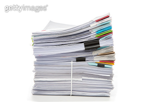 Some Cardsof Document Stack of Documents isolated on white background. Documents pile. 이미지 ...