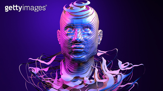 Artificial intelligence, machine learning, virtual human with failed ... image.