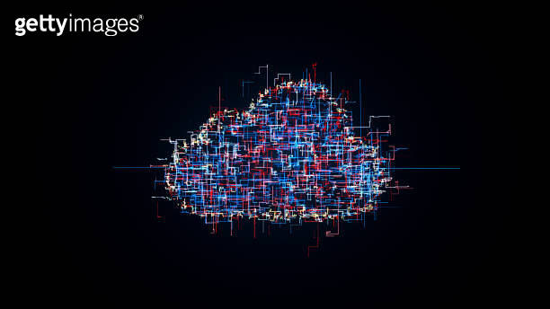 Random Clous Cloud computing symbol, random lines creating cloud shape (1172597283 ...