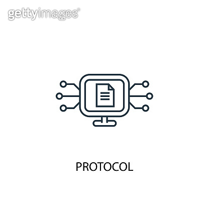 Procotol Symbol protocol concept line icon. Simple element illustration. protocol ...