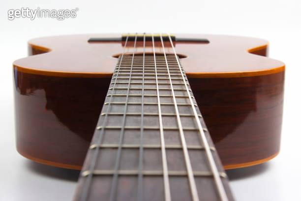 fragment of classical guitar closeup. musical instrument (1192616271 ...