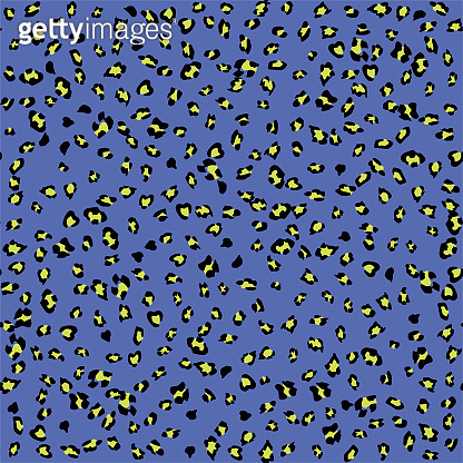 Seamless vector dark blue leopard fur pattern. Stylish fashionable wild