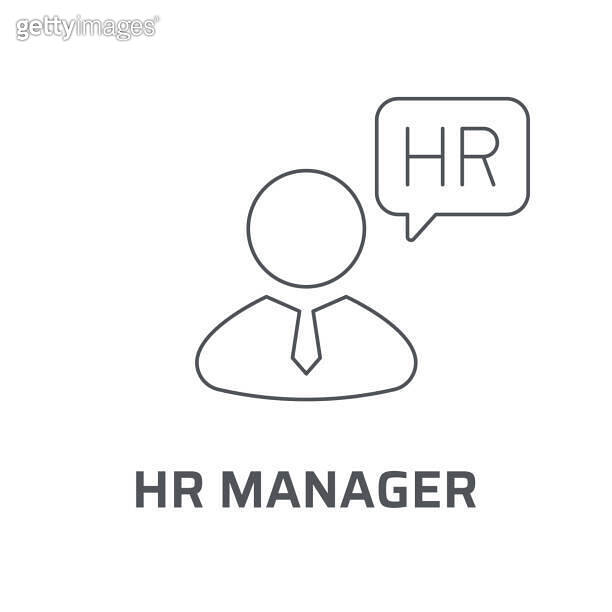 HR manager icon. Trendy modern flat linear vector hr manager icon on ...