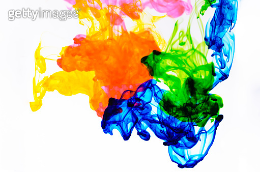 Food color drop and dissolve in water. 이미지 (1186443482) - 게티이미지뱅크