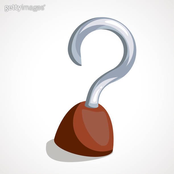 Cartoon metal pirate hook prosthesis. Vector illustration. 이미지