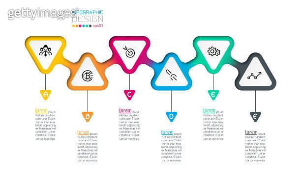 Data Triangle Label Triangles label infographic with step by steps. (1167479310) - 게티이미지뱅크