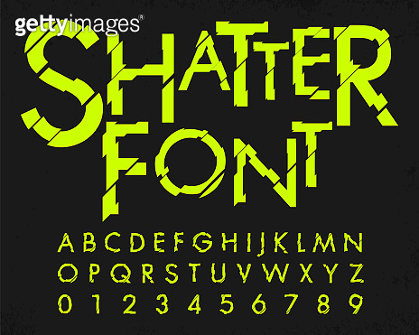 Letter and number with shatter font design (1168516611) - 게티이미지뱅크