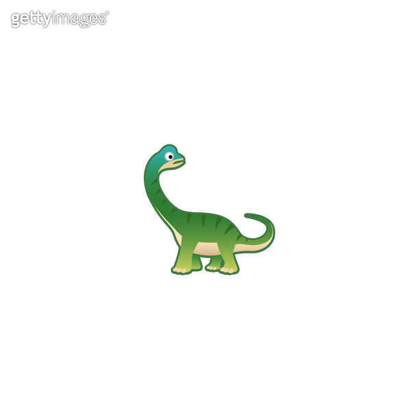 Dinosaur, Sauropod Isolated Realistic Vector Icon. Brachiosaurus ...