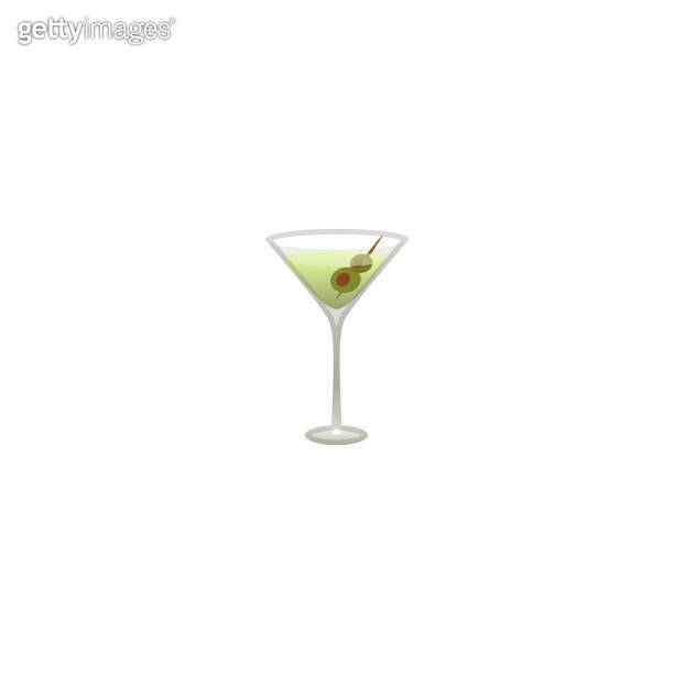 Cocktail Glass Vector Icon. Martini Drinking Glass Isolated Emoji