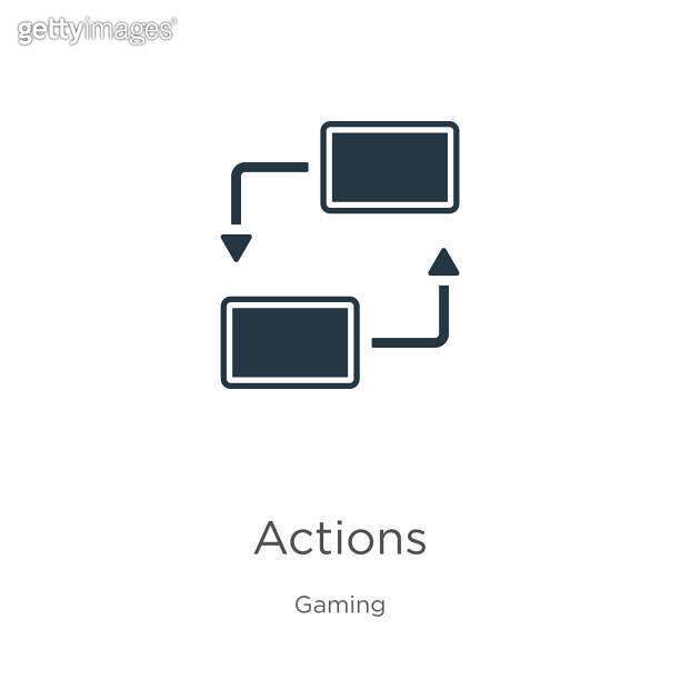 Actions icon vector. Trendy flat actions icon from gaming collection ...