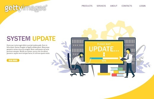 System update vector website landing page design template 이미지 ...