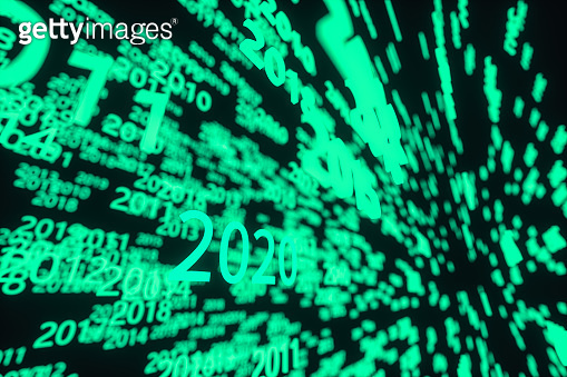 Glowing time numbers with dark background, 3d rendering. 이미지 ...