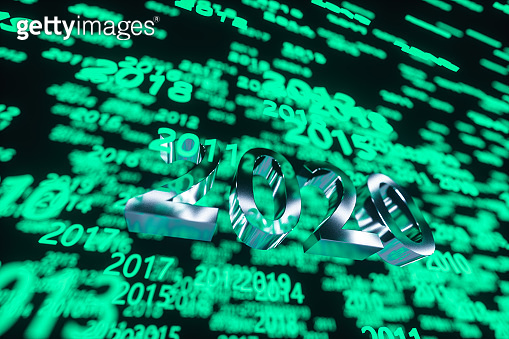 Glowing time numbers with dark background, 3d rendering. 이미지 ...