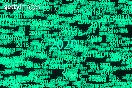 Glowing time numbers with dark background, 3d rendering. 이미지 ...