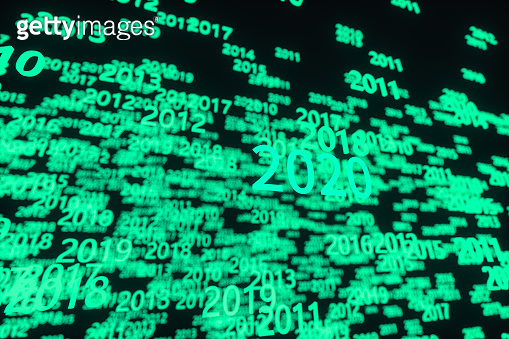 Glowing time numbers with dark background, 3d rendering. 이미지 ...