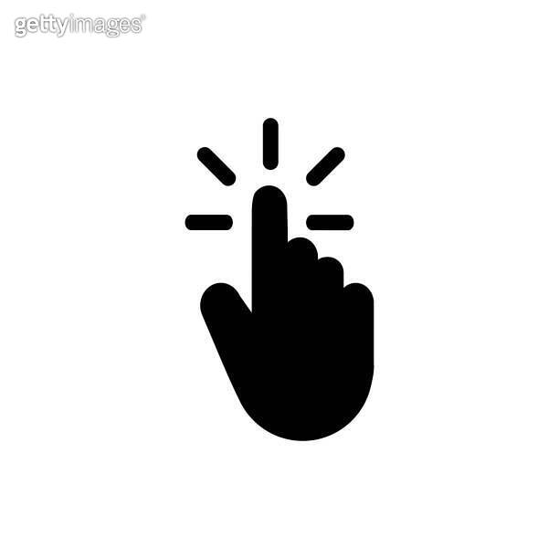 Clicking finger icon, hand pointer vector. Signs and symbol for ...