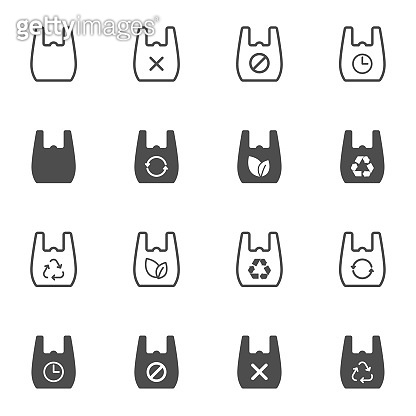 say no to plastic icons 이미지 (1137770297) - 게티이미지뱅크