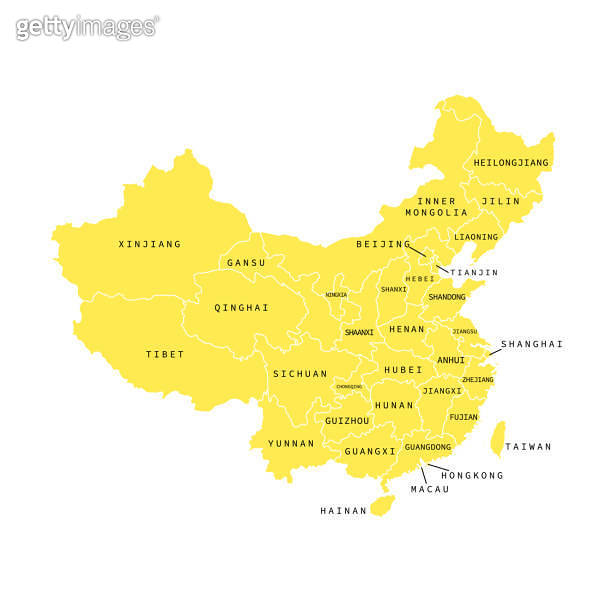 Vector illustration of administrative division map of China. Vector map ...