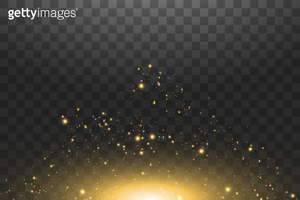 Vector golden cloud glitter wave abstract illustration. White star dust ...