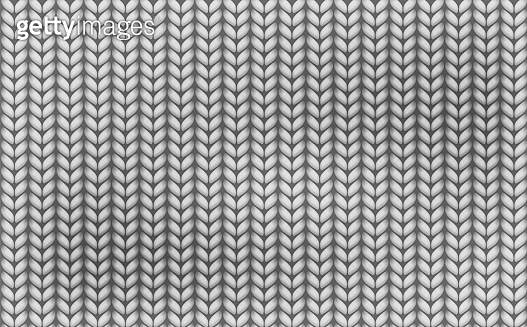 Knitting realistic texture seamless pattern. White and gray realistic ...