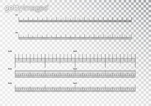 Indication Measurement Ruler Inch and metric rulers. Centimeters and inches measuring scale cm ...