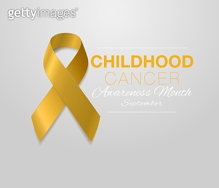 Childhood Cancer Awareness Calligraphy Poster Design. Realistic Gold ...