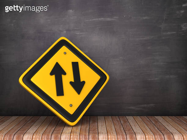 Two Ways Road Sign on Chalkboard Background - 3D Rendering (1172476651 ...
