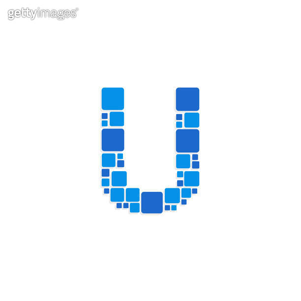 Vector Logo Letter U Blue Blocks Cubes 이미지 (1183354385) - 게티이미지뱅크