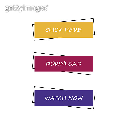 three colored buttons with text and black 이미지 (1175770115) - 게티이미지뱅크