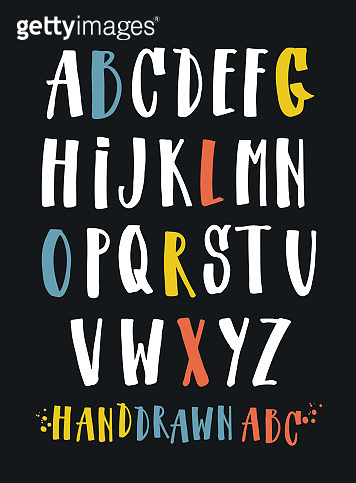 Vector alphabet. Hand drawn letters. Letters of the alphabet written ...