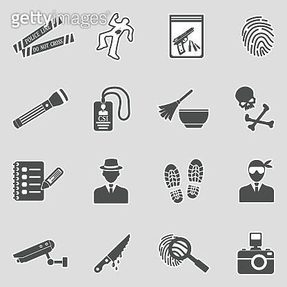 Crime Scene Icons. Sticker Design. Vector Illustration. 이미지 (1130851396 ...