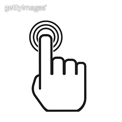 Click icon, finger press, hand click, button, touch vector symbol ...