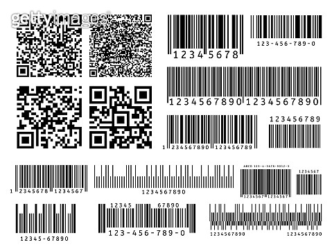 Product barcodes. Industrial barcode, qr code and scan bar label ...