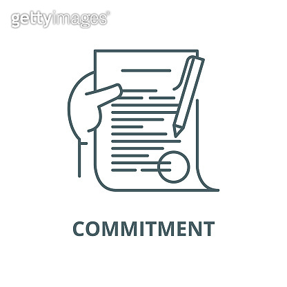 Commitment vector line icon, linear concept, outline sign, symbol ...