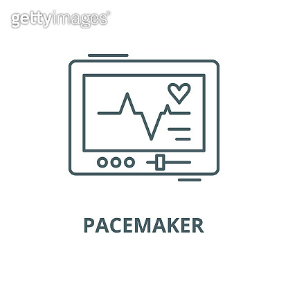 Pacemaker vector line icon, linear concept, outline sign, symbol ...
